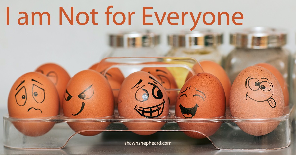 Text: I am not for everyone. Image: eggs in an egg carton.